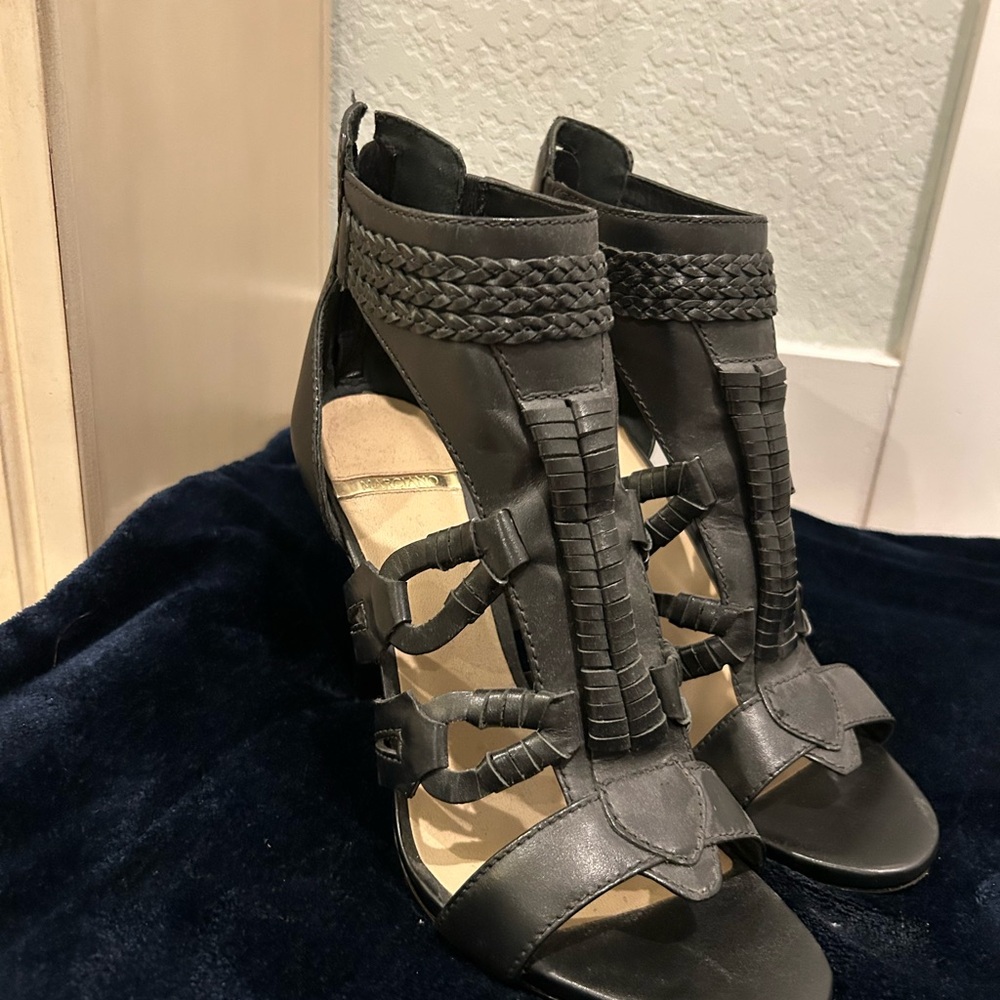 Marciano Black Braided Sandals